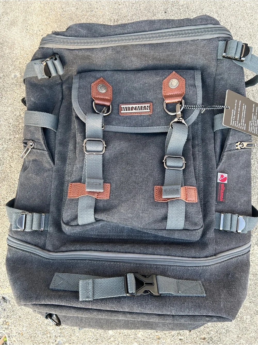 WITZMAN Travel Backpack for Men Women Carry on Luggage Backpack Canvas Rucksack